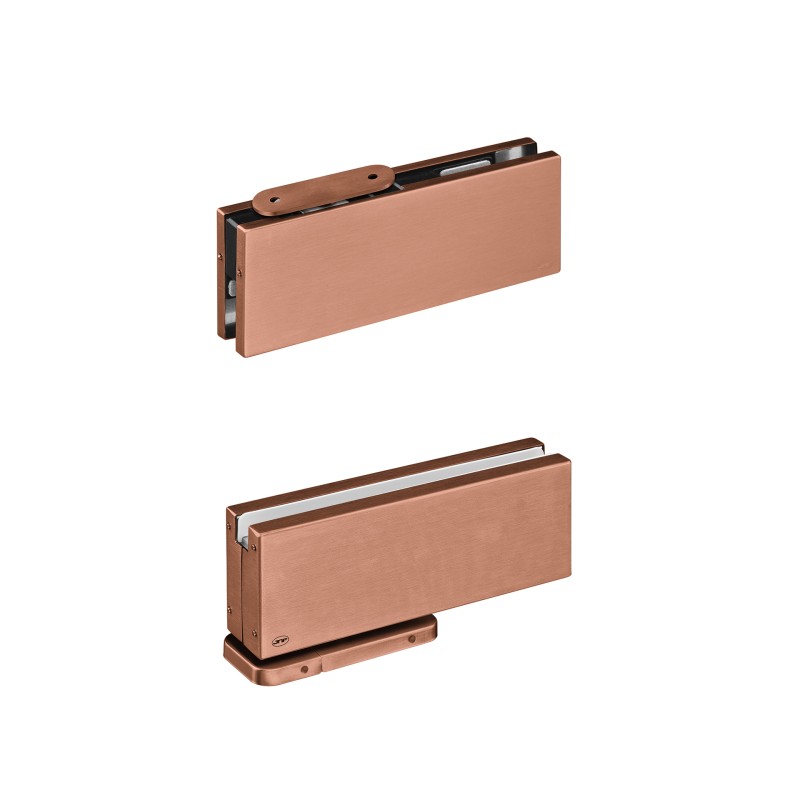 ΥΔΡΑΥΛΙΚΟ PIVOT ΜΕ ΜΗΧΑΝΙΣΜΟ ΕΠΑΝΑΦΟΡΑΣ ΓΥΑΛΙΝΗΣ ΠΟΡΤΑΣ - ΕΩΣ 100kg - 1000mm ΠΟΡΤΑ - INOX ΧΑΛΚΙΝΟ ΜΑΤ PVD