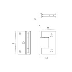 ΜΕΝΤΕΣΕΣ ΓΥΑΛΙΝΗΣ ΠΟΡΤΑΣ 3 ΘΕΣΕΩΝ ΕΚΚΕΝΤΡΟΣ - ΑΝΟΞΕΙΔΩΤΟΣ - ΧΡΥΣΟ ΜΑΤ PVD
