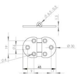 ΜΕΝΤΕΣΕΣ ΠΛΑΚΑ ΟΒΑΛ Φ30x1,5mm - ΑΝΤΙΚΕ