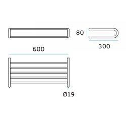 ΡΑΦΙ / ΠΕΤΣΕΤΟΘΗΚΗ "TONDA SEREIS" - 6 ΘΕΣΕΩΝ - 600mm - ΑΝΟΞΕΙΔΩΤΗ - INOX MAT
