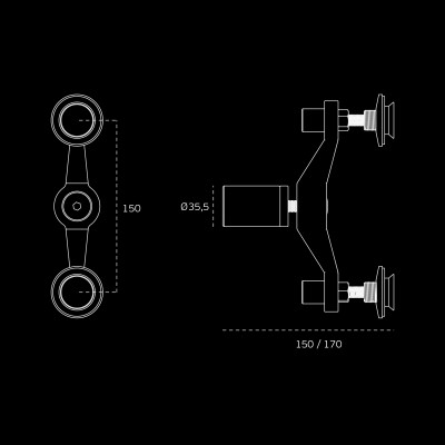 ΣΥΝΔΕΣΜΟΣ SPIDER / 2 ΘΕΣΕΩΝ / 8-18mm / "A SERIES" - ΜΕ ΕΞΑΡΤΗΜΑΤΑ - INOX MAT