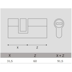 ΚΥΛΙΝΔΡΟΣ ΑΣΦΑΛΕΙΑΣ S22 31,5x60mm - ΙΝΟΧ ΜΑΤ