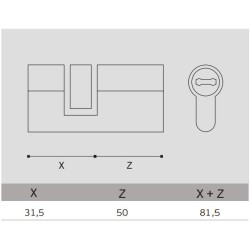 ΚΥΛΙΝΔΡΟΣ ΑΣΦΑΛΕΙΑΣ S22 31,5x50mm - ΙΝΟΧ ΜΑΤ