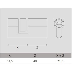 ΚΥΛΙΝΔΡΟΣ ΑΣΦΑΛΕΙΑΣ S22 31,5x40mm - ΙΝΟΧ ΜΑΤ