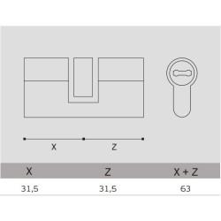 ΚΥΛΙΝΔΡΟΣ ΑΣΦΑΛΕΙΑΣ S22 31,5x31,5mm - ΙΝΟΧ ΜΑΤ