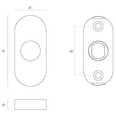 ΡΟΖΕΤΑ ΠΟΜΟΛΟΥ ΟΒΑΛ ΜΕ ΕΠΑΝΑΦΟΡΑ - ΑΝΟΞΕΙΔΩΤΗ - INOX MAT - ΖΕΥΓΑΡΙ
