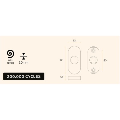 ΡΟΖΕΤΑ ΠΟΜΟΛΟΥ ΟΒΑΛ ΜΕ ΕΠΑΝΑΦΟΡΑ - ΑΝΟΞΕΙΔΩΤΗ - INOX MAT - ΖΕΥΓΑΡΙ